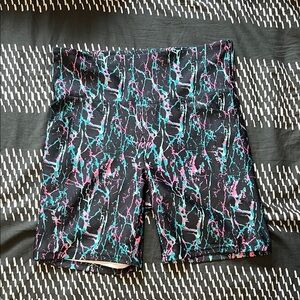 Colorful Abstract Print Athletic Shorts